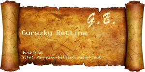 Gurszky Bettina névjegykártya